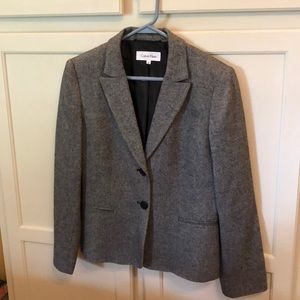 Calvin Klein Tweed Lined Blazer Size 8 Black&White
